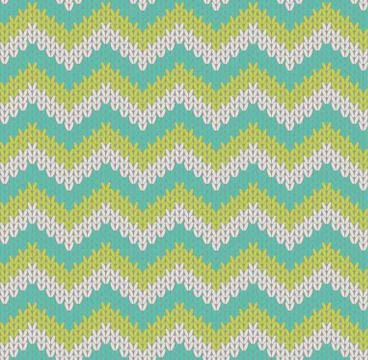 Beautiful zig-zag seamless vector knitted pattern Stockillustratie
