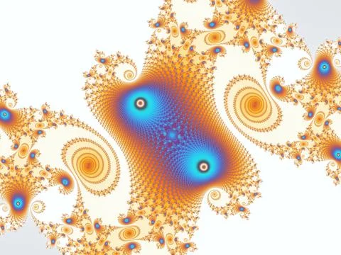 Beautiful zoom into the infinite mathematical mandelbrot set fractal. Stock Illustration