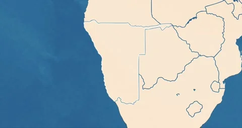 Beautiful zoom in of a namibia map with most important cities and frontier lines Video stock 337429861