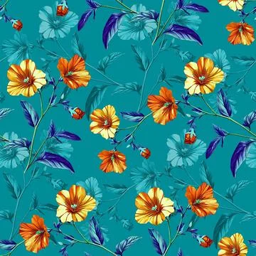 "beautiful,Floral,Design,,Perfect,For,Seamless,Textile,Pattern,And,Digital イラスト素材