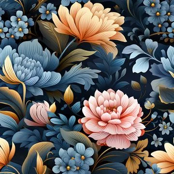 Beautiful,Floral,Seamless,Pattern,For,Print,And,Textile,Background,Illustrati 스톡 일러스트