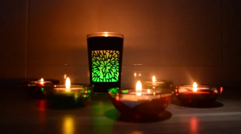 Beautifull candles changing light Stock Footage 41462148