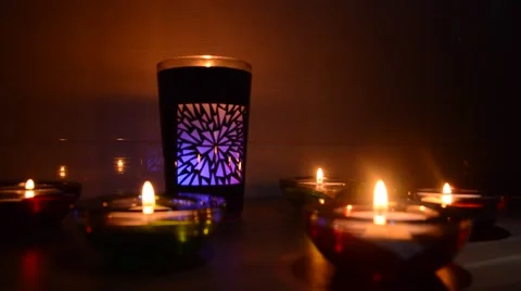 Beautifull candles changing light Stock Footage 41462166