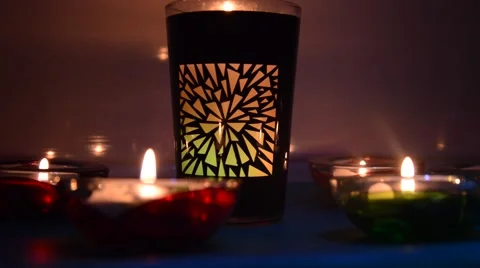Beautifull candles changing light Stock Footage 41462169