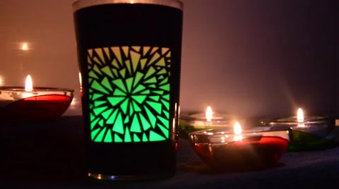 Beautifull candles changing light Video stock 41462187