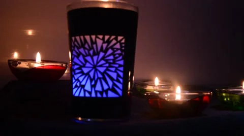 Beautifull candles changing light Stock Footage 41462202