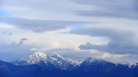 Beautifull mountains with clouds time lapse Stock Footage 39847731