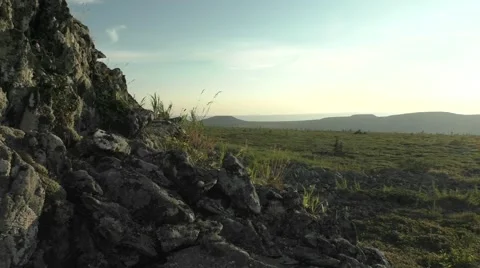 The beautifull sunset in the mountains Stock Footage 66328719