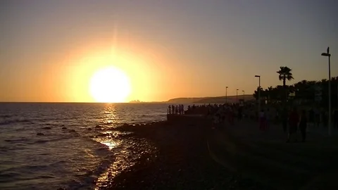 Beautifull sunset over the ocean Stockbeeldmateriaal 79605767