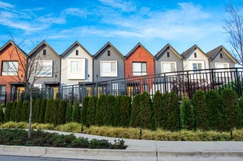 Beautifull townhomes new development. Stock Photos