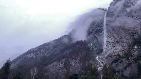 Beautifull waterfall in the mountains Stock Footage 264810890
