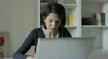 beautifull woman works on the laptop HD Footage