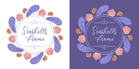 A beautifully crafted vector illustration featuring round frames made from .. Stock Illustration