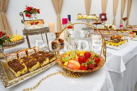 Beautifully Decorated Banquet Table With Fresh Fruit