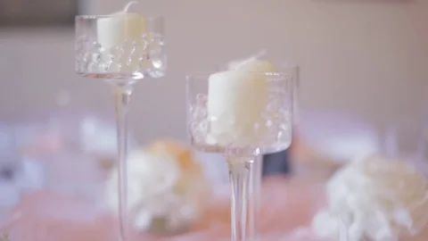 Beautifully decorated wedding table Stock Footage 73413778