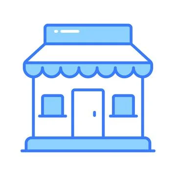Beautifully designed vector shop building, commercial building, marketplace icon Ilustración de archivo