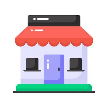 Beautifully designed vector shop building, commercial building, marketplace icon Ilustración de archivo