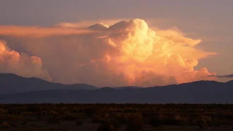 Beautifully Lit Clouds At Dusk In The Mountains Stock Footage 168130277
