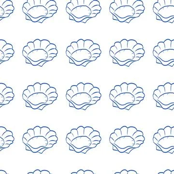 A beautifully seamless pattern showcasing elegant and artistic outlines of se Stockillustratie