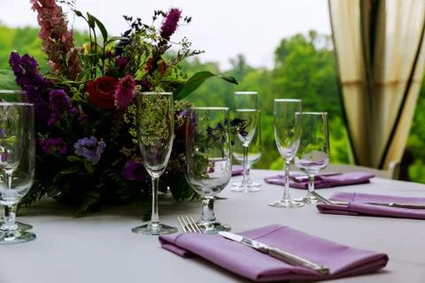 Beautifully served table in a restaurant Stock Photos