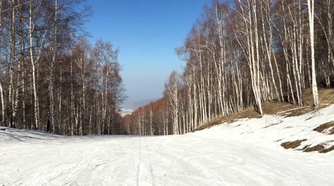 Beautiful ski road Stock Footage 62255529