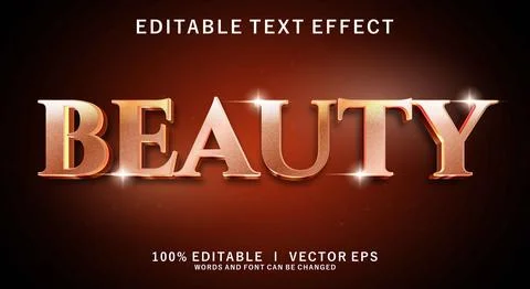 Beauty 3d vector text effect with modern style design Stock Illustration