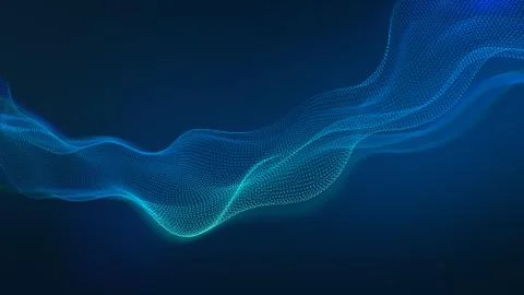 Beauty abstract wave technology background with blue led light. tech business Illustrazione stock