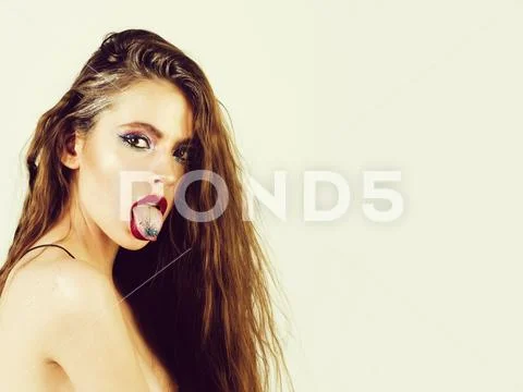Beauty and fashion, makeup and cosmetics, youth and sexuality, hairdresser Stock Photos
