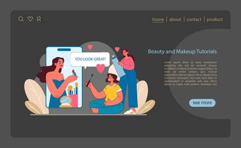Beauty and Makeup Tutorials concept. Enhancing natural beauty with expert tips Stock Illustration