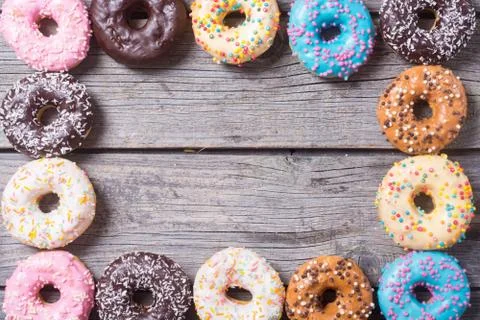 Beauty assorted donuts Stock Photos
