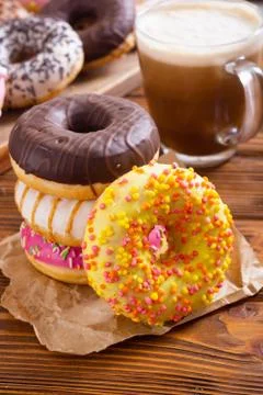 Beauty assorted donuts Stock Photos