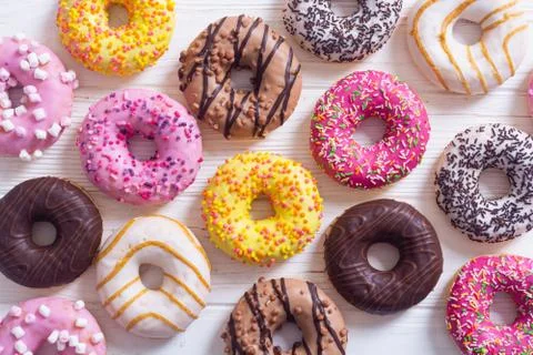 Beauty assorted donuts Stock Photos