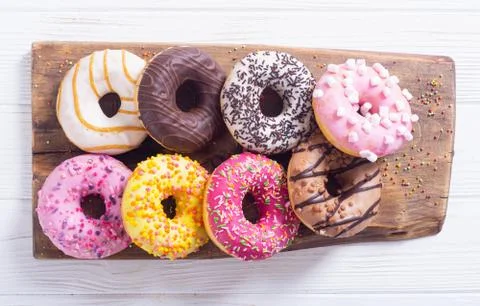Beauty assorted donuts Stock Photos