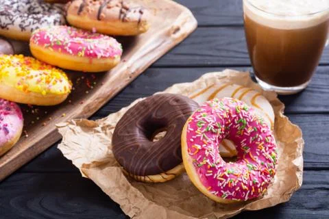Beauty assorted donuts Stock Photos