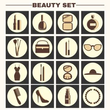 Beauty big vector icon set Ilustración de archivo