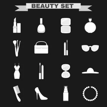 Beauty big vector icon set 스톡 일러스트