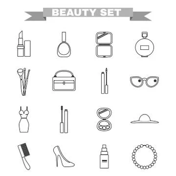 Beauty big vector icon set Ilustración de archivo