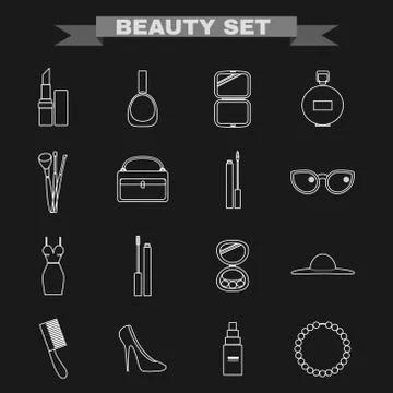 Beauty big vector icon set 스톡 일러스트