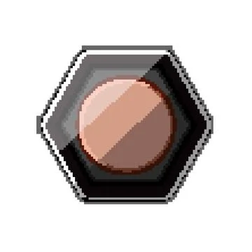 Beauty blush compact pixel art vector illustration Stock Illustration