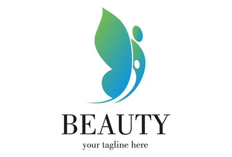 Beauty butterfly logo design is flying with its charming wings	 Stock Illustration