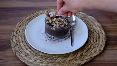 Beauty cacao pudding Stock Footage 236294482