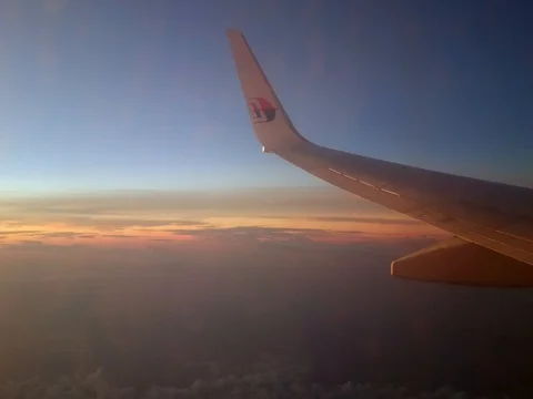 Beauty cloud and sunset view from window. Stock Footage 73100030