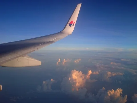 Beauty cloud and sunset view from window. Stock Footage 73100087