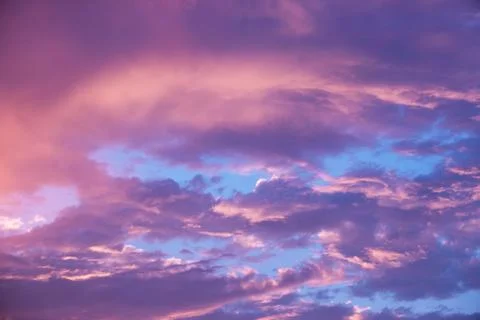 Beauty colorful dramatic sky with cloud at sunset Stock Photos