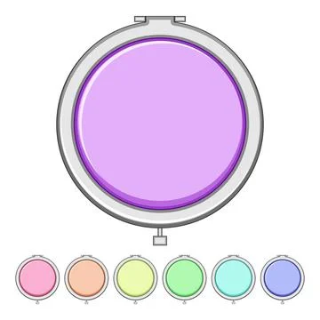 Beauty compact mirror cartoon vector graphic Stock Illustration