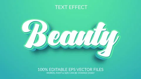 Beauty editable 3d text effect illustration design. Stock Illustration
