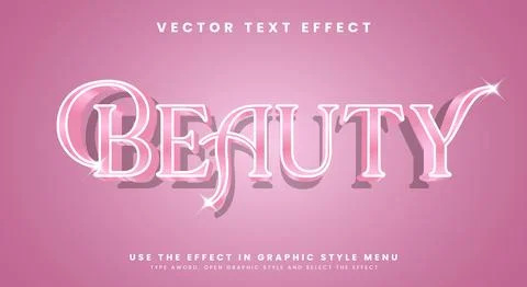 Beauty editable text effect template Stock Illustration