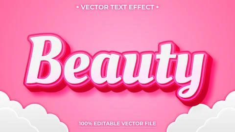Beauty Editable text effect valentine's day theme Stock Illustration