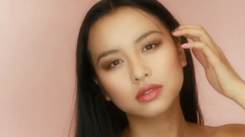 Beauty Face Closeup Video stock 12340429