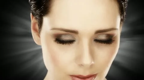 Beauty Face Closeup Video stock 12340542